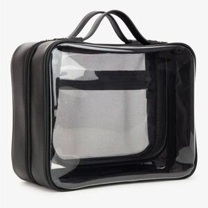 Calpak Large Clear Cosmetics Case in Black